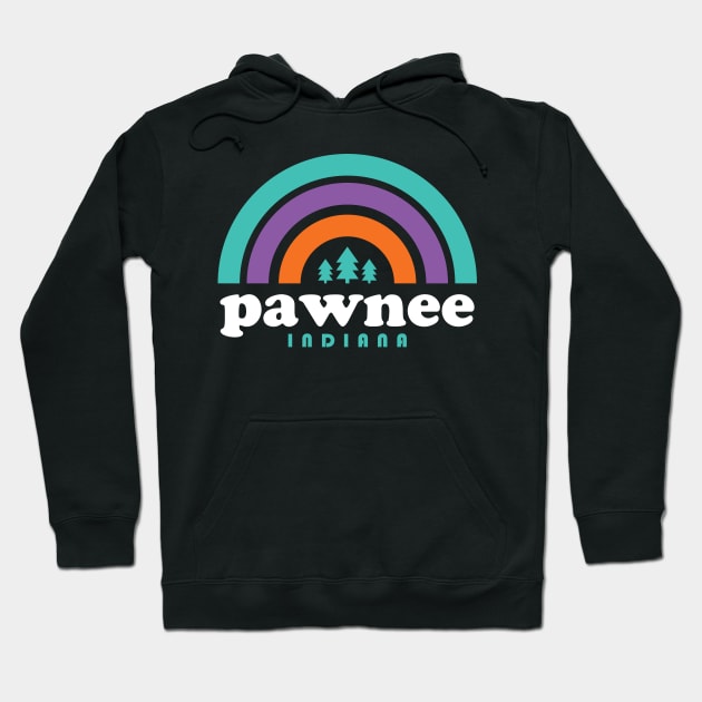 Pawnee Indiana Retro Hoodie by PodDesignShop